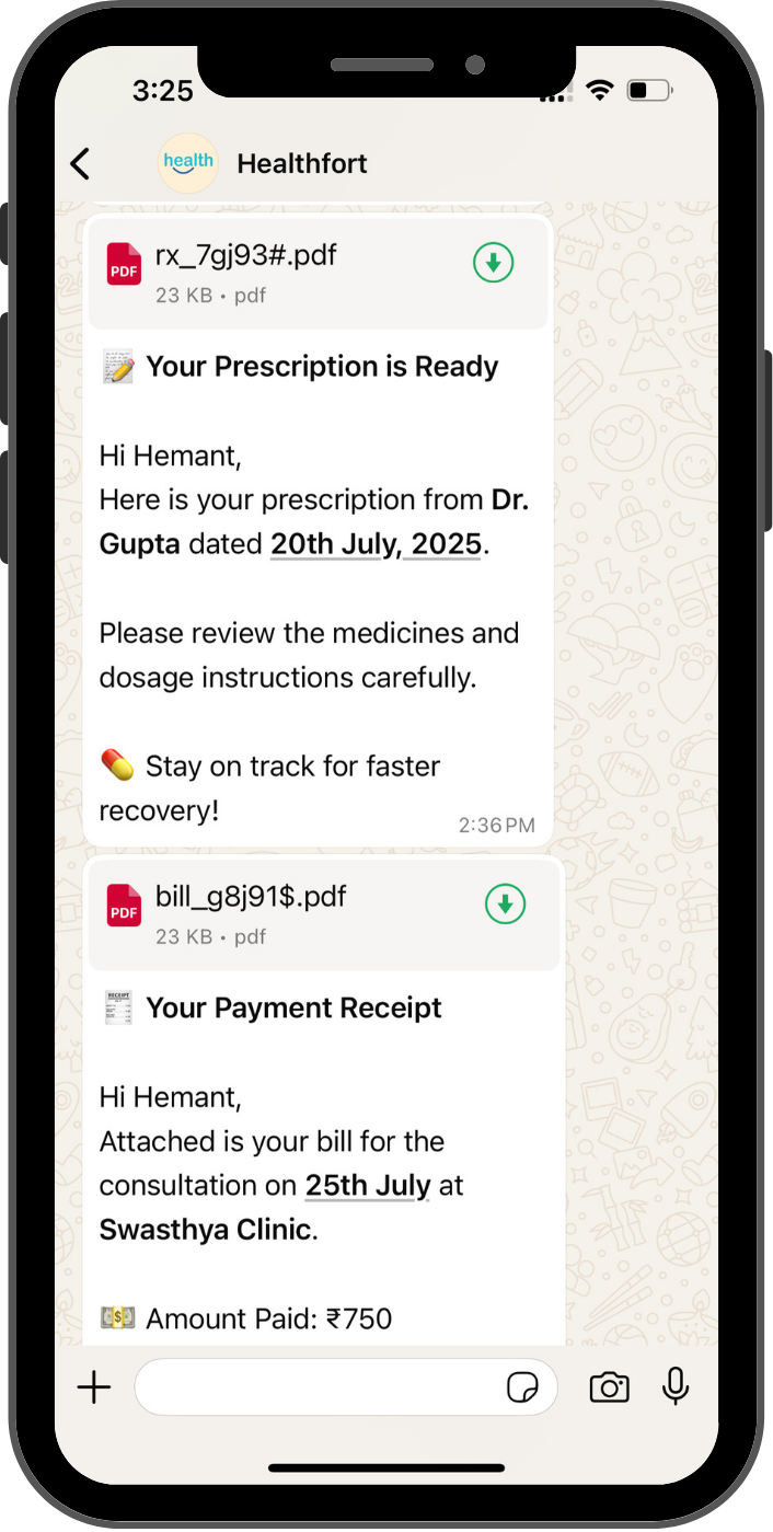 WhatsApp Digital Medical Documents